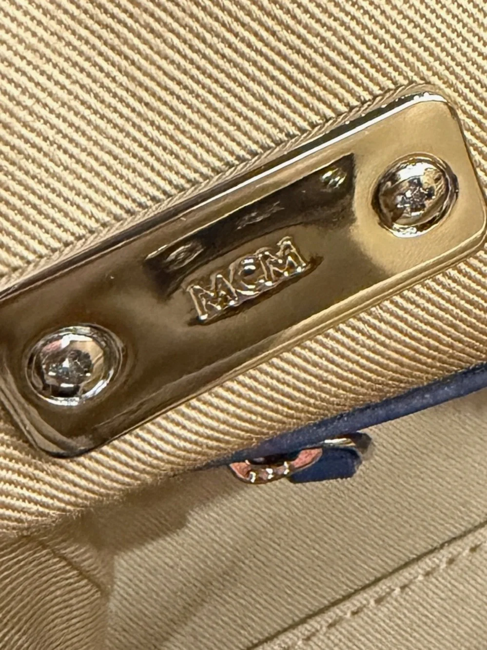 MCM Boston Bag Small Denim Visetos New